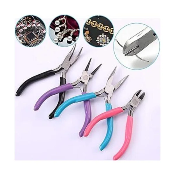 Paquete de 4 alicates de joyería kit de herramientas con_3