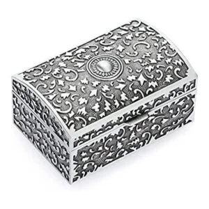Hipiwe Caja de joyería de metal vintage pequeña caja de_1