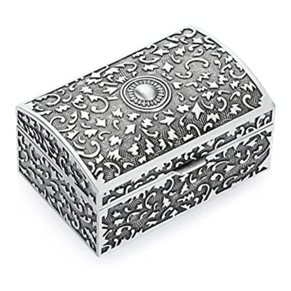 Hipiwe Caja de joyería de metal vintage pequeña caja de_1