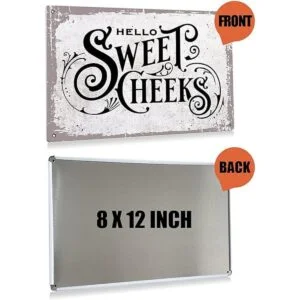 BEASTZHENG Retro Hello Sweet Cheeks Baño Metal Tin Sign_2