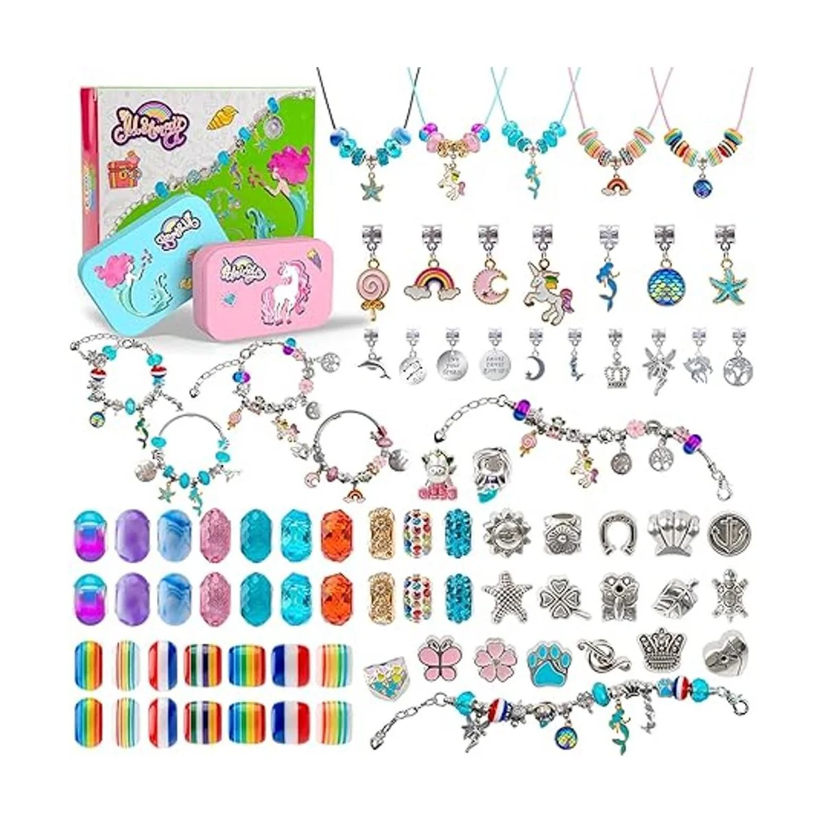 Kit de fabricación de pulseras para niñas suministros de_1