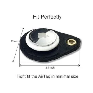 AirTag Soporte de cuero con llavero paquete de 2 fundas_2