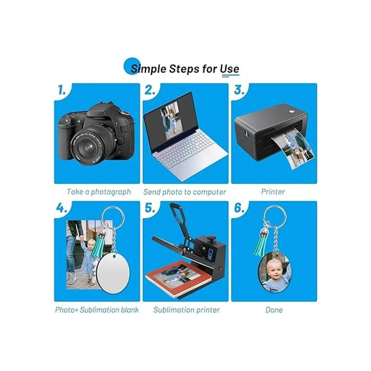 Llaveros en blanco de sublimación 80 unidades etiquetas_6