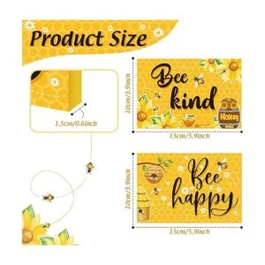 Jetec 2 piezas de letrero de madera feliz de abeja_6