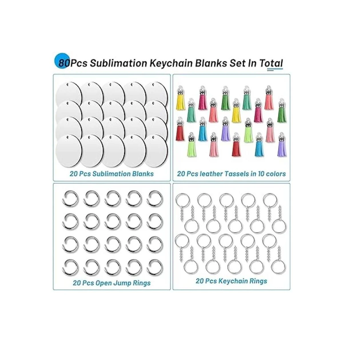 Llaveros en blanco de sublimación 80 unidades etiquetas_4