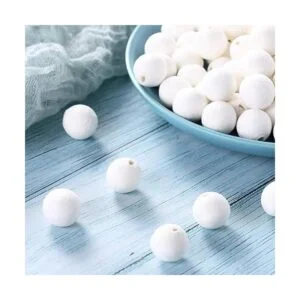 100 piezas de bolas de papel hechas girar naturales_4