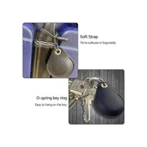 AirTag Soporte de cuero con llavero paquete de 2 fundas_3