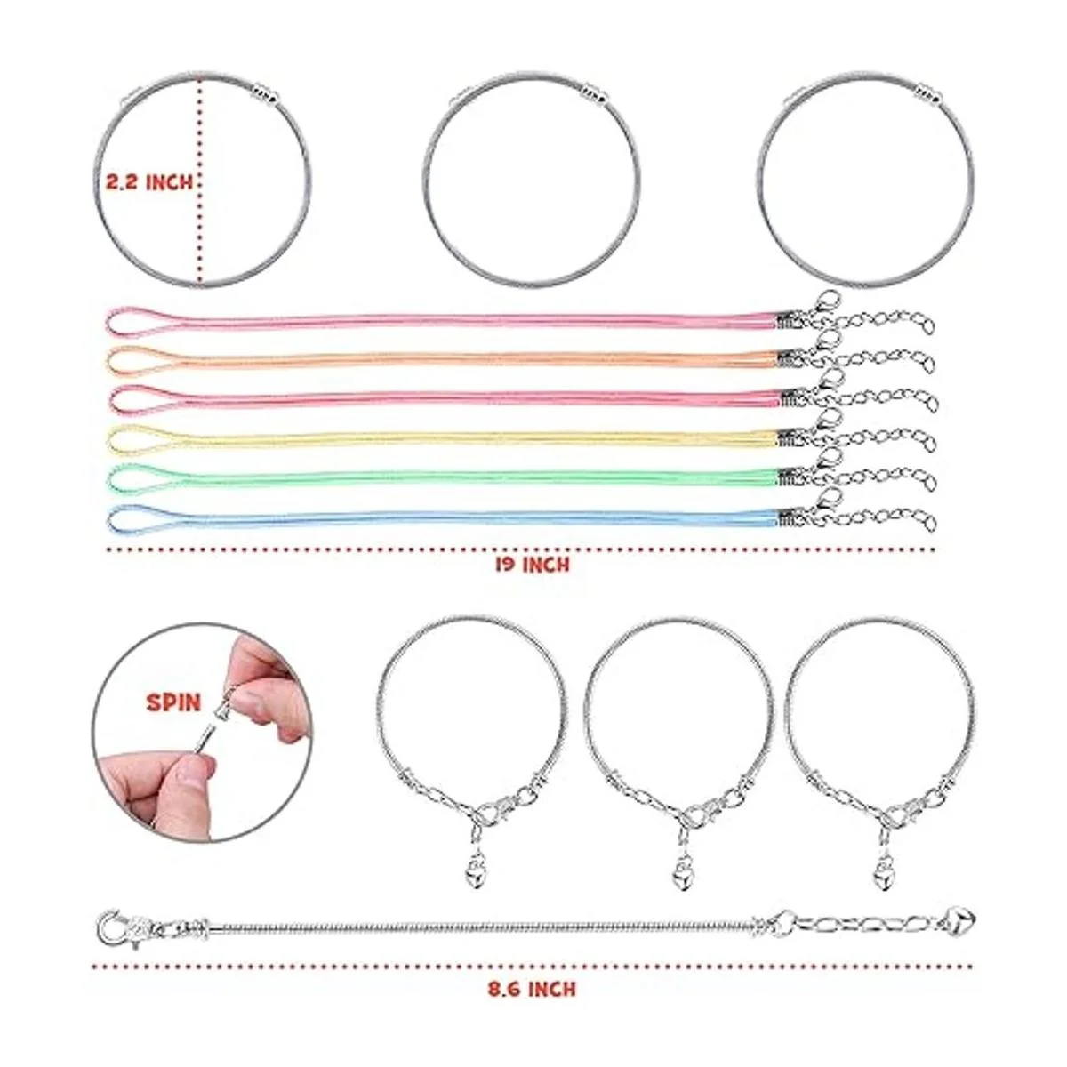 Kit de fabricación de pulseras para niñas suministros de_6