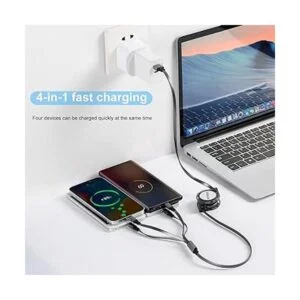 SDBAUX Retractable Multi USB Charging Cable 3A 4 in1 Fast_3