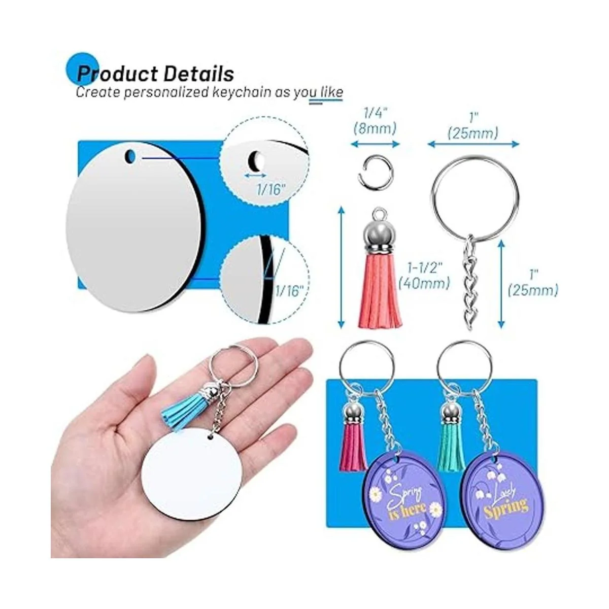 Llaveros en blanco de sublimación 80 unidades etiquetas_3