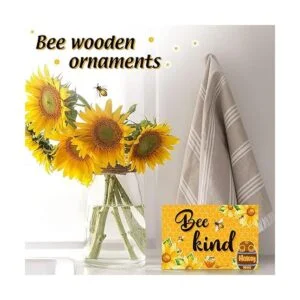 Jetec 2 piezas de letrero de madera feliz de abeja_2