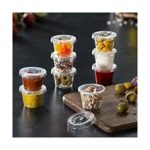 200 juegos 1 onza. Tazas con tapas recipientes de_4