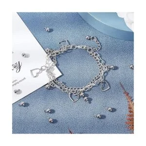 PH PandaHall 100 colgantes redondos de acero inoxidable_3