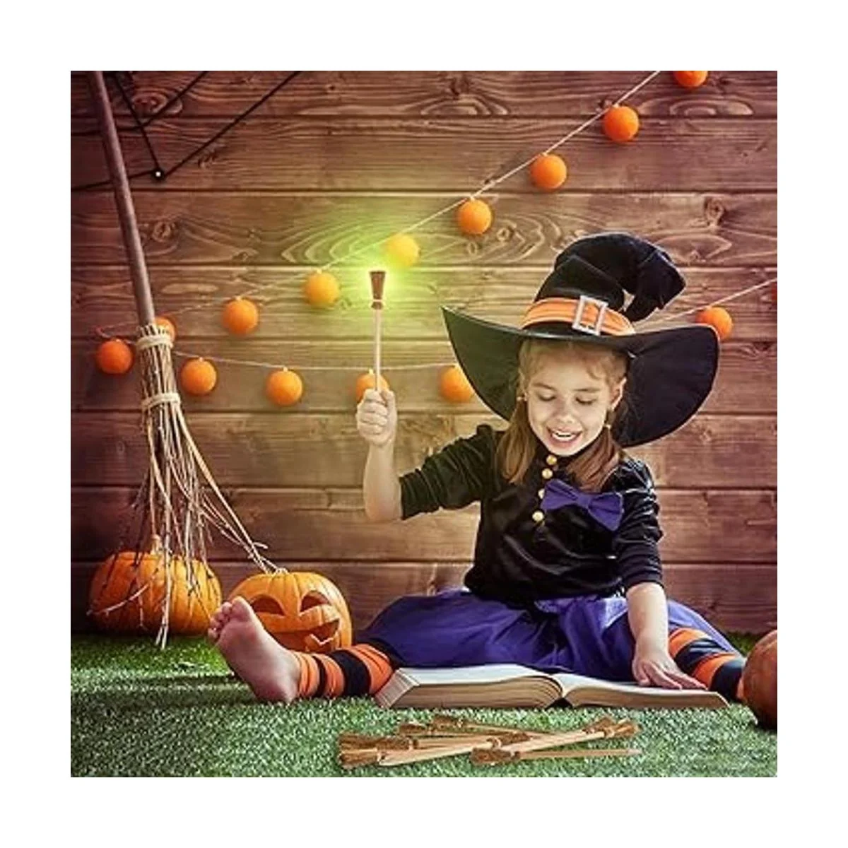 12 lápices de escoba de bruja para Halloween lápices de_6