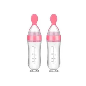 Nuanchu Baby Food Feeder Silicone Squeeze Feeding Spoon_1