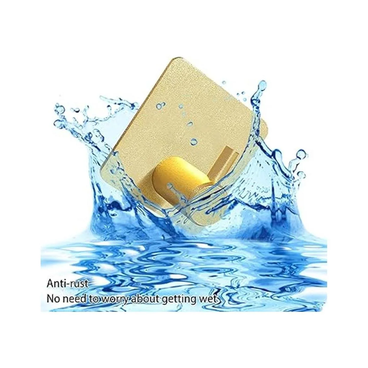 BIOMOTY Ganchos adhesivos dorados paquete de 4 ganchos de_2