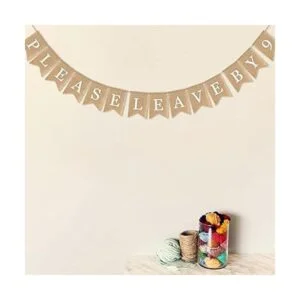 SWYOUN Burlap Please Leave by 9 Banner Inauguración de la_2