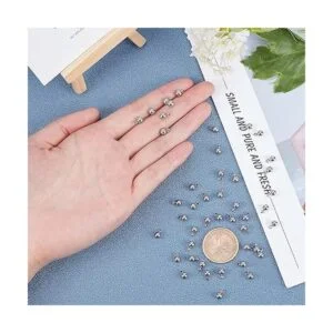 PH PandaHall 100 colgantes redondos de acero inoxidable_2