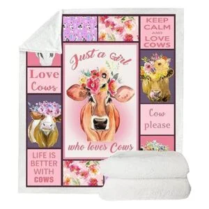 Manta con estampado de vaca manta de forro polar manta_2