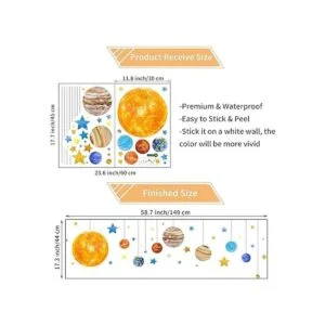 Pegatinas de pared con sistema solar extraíbles diseño de_3