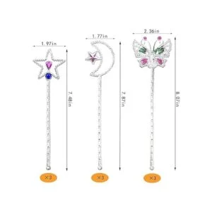 Juego de 21 varitas mágicas de metal de hada para disfraz_3
