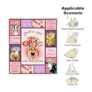 Manta con estampado de vaca manta de forro polar manta_3