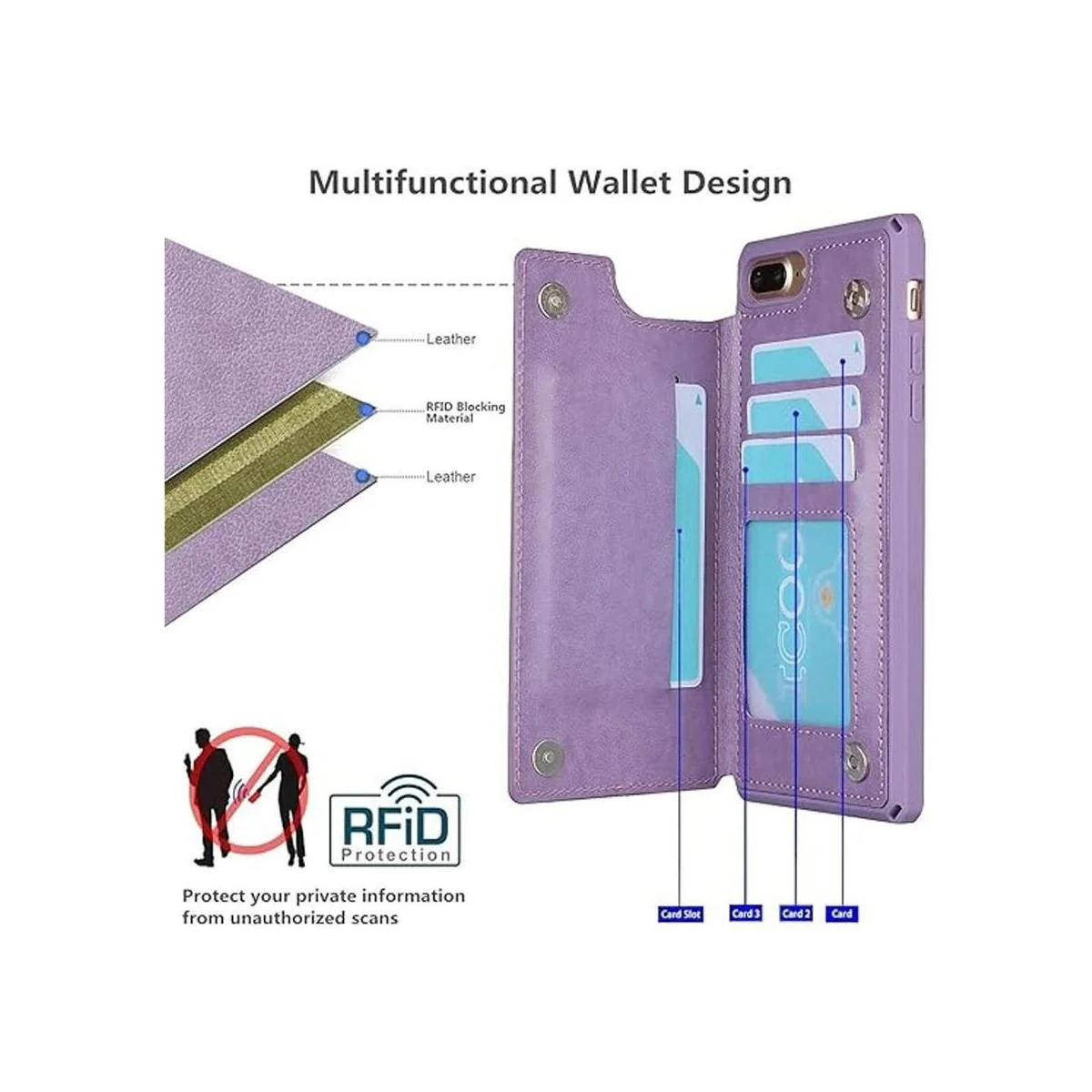 iCoverCase Funda tipo cartera para iPhone 8 Plus7 Plus_3