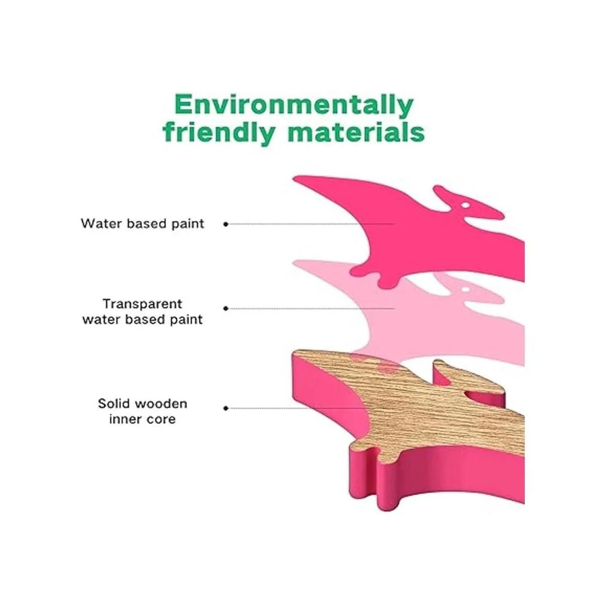 FFTROC Juguetes de dinosaurio apilables de madera para_6