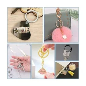 60 anillos planos de metal llavero anillo redondo plano_4