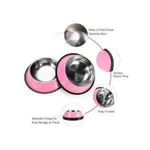 Podinor Cuencos de acero inoxidable para perros alimentos_3