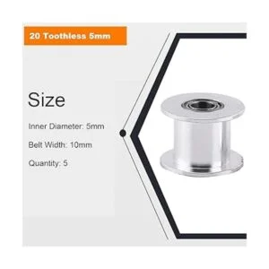 GT2 Polea de correa dentada rodillo liso de 0.394 in_3