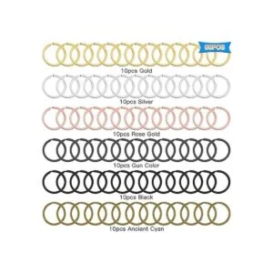 60 anillos planos de metal llavero anillo redondo plano_2