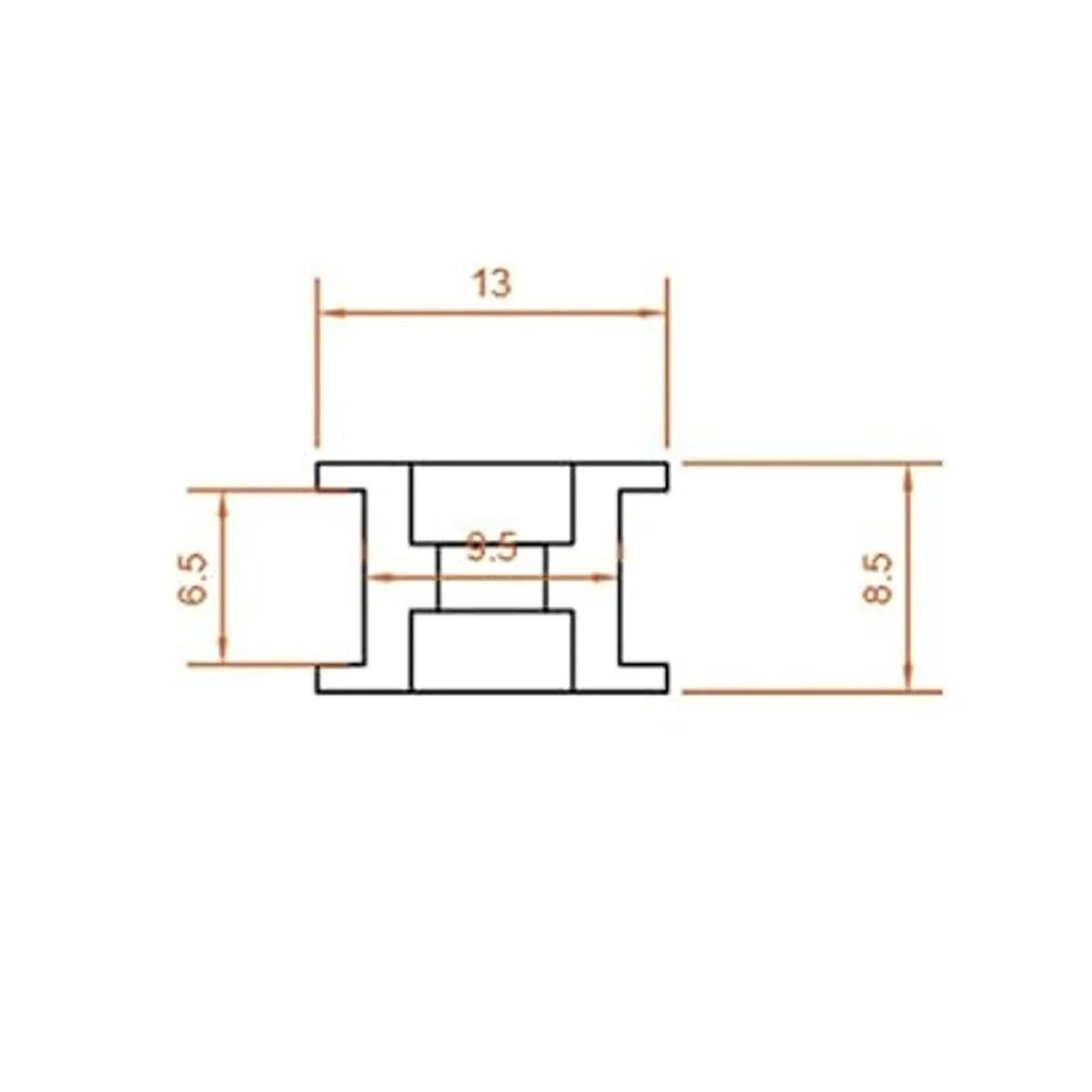 GT2 Polea de correa dentada rodillo liso de 0.394 in_5