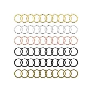 60 anillos planos de metal llavero anillo redondo plano_1