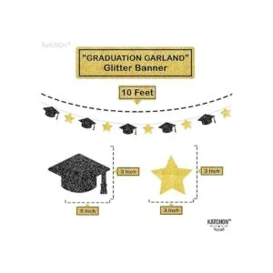 Guirnalda de gorra de graduación grande con brillantina_4