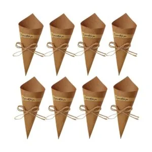50 conos de papel kraft para regalo confeti de boda_1