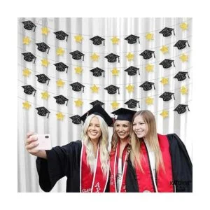 Guirnalda de gorra de graduación grande con brillantina_5