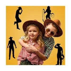 Siluetas de vaquero recortes de vaquero decoración de_5