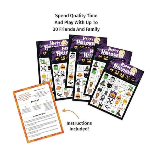 Juego de bingo de Halloween paquete de 30 cartas de_2