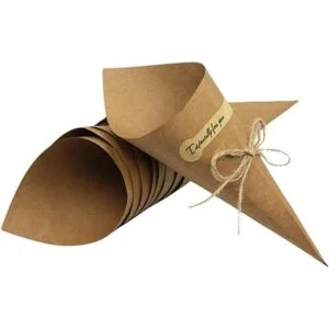 50 conos de papel kraft para regalo confeti de boda_2