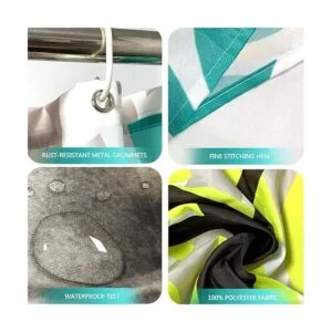 Cortina de ducha de calabaza acuarela otoño azul_3