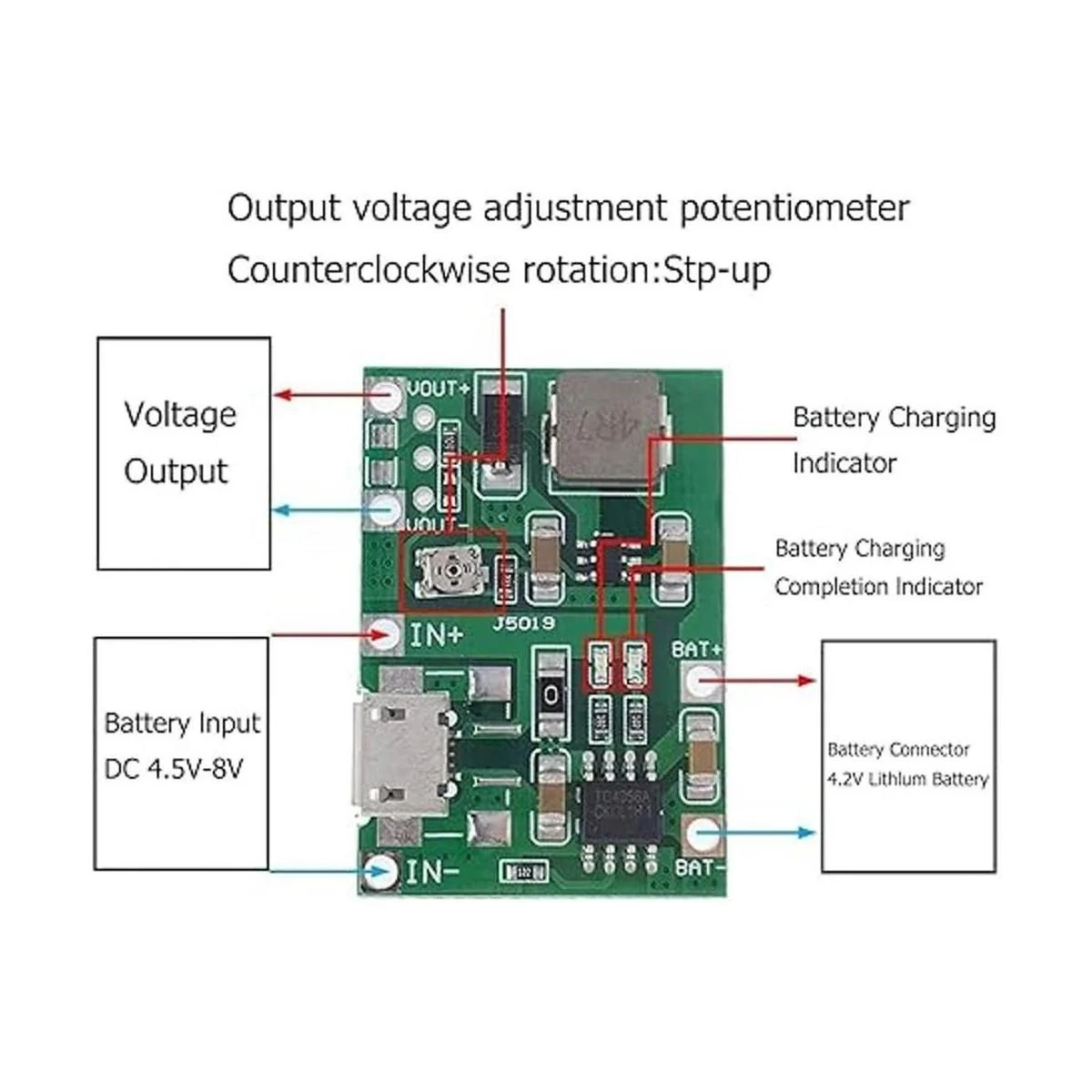 Módulo de cargador de batería USB TP4056 3.7V 4.2V a 9V 5V_3