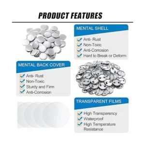 300 piezas de suministros para hacer botones en blanco_4