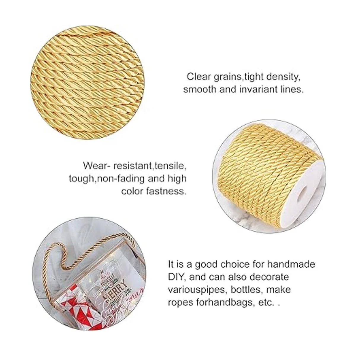 PH PandaHall Cuerda de cuerda dorada de 59 pies de 0.197_5