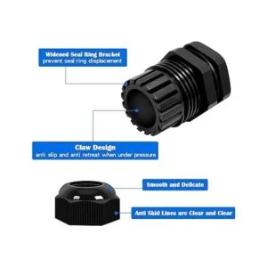 Tnuocke 20 piezas de nylon prensaestopas de cable 12_2