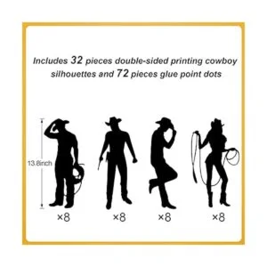 Siluetas de vaquero recortes de vaquero decoración de_2