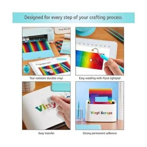 iVyne Paquete de 5 hojas de vinilo con purpurina arcoíris_3