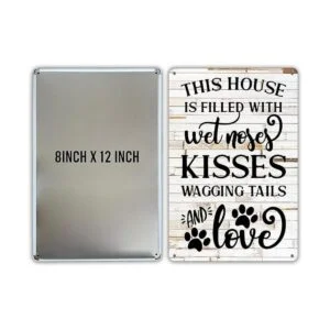 QIONGQI Funny Dog Rules Metal Tin Sign Decoración de Pared_2