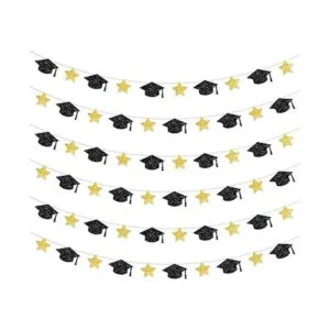 Guirnalda de gorra de graduación grande con brillantina_1