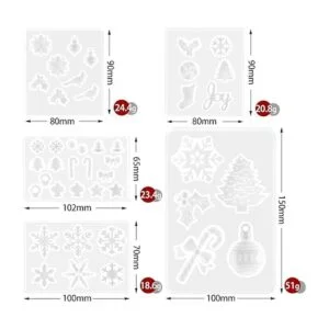 5 moldes de resina de Navidad molde de Navidad molde de_2